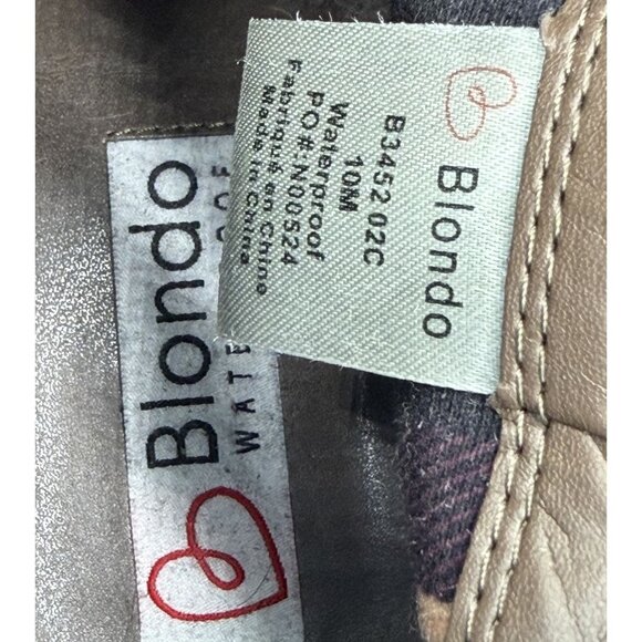 Blondo Verona Taupe Leather Suede Waterproof Ankle Booties Women’s Size 10 - Picture 7 of 8